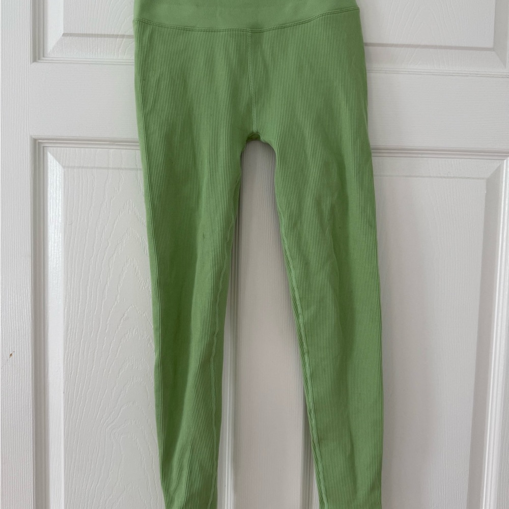 Spiritual Gangster Ribbed Green Leggings High Waist Full Length